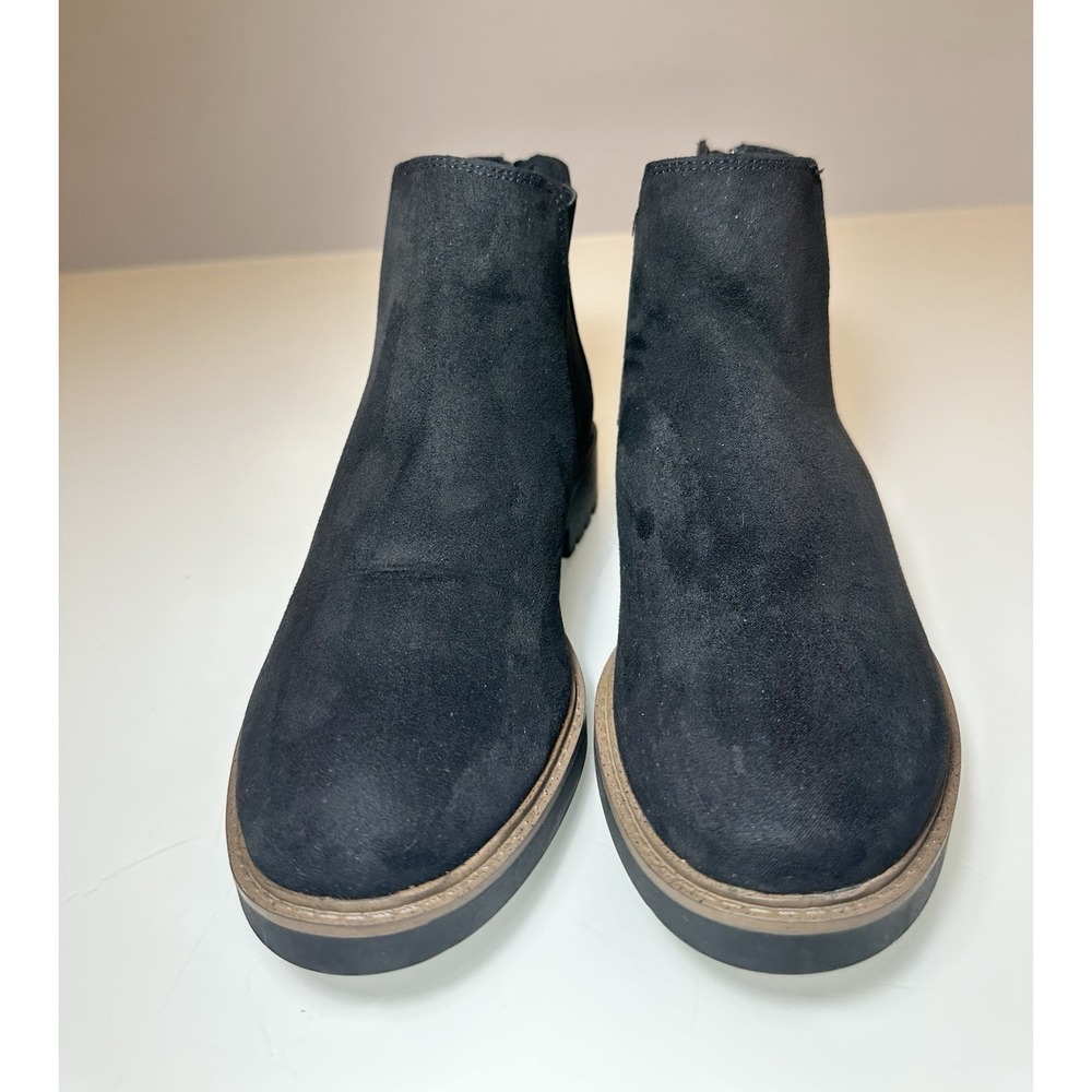 Kensie Ladie's Black Sandor Faux Suede Womens Short Boot Zipper Ankle Bootie 7M - Picture 3 of 11